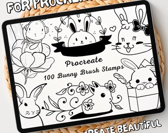 100 Bunny Brush Stamps | Procreate Bunny Brush Stamps | Bunny Procreate Stamps | Procreate Bunny Stamps | Procreate Bunny | Procreate Stamps