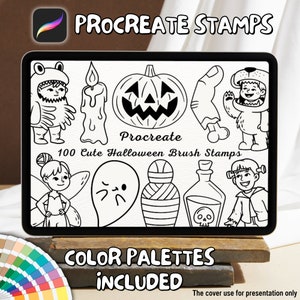 100 Cute Halloween Brush Stamps | Procreate Cute Halloween Brush Stamps | Cute Halloween Procreate Stamps | Procreate Cute Halloween Stamps