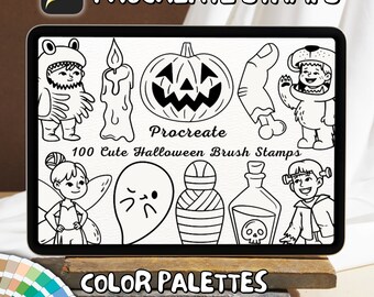 100 Cute Halloween Brush Stamps | Procreate Cute Halloween Brush Stamps | Cute Halloween Procreate Stamps | Procreate Cute Halloween Stamps