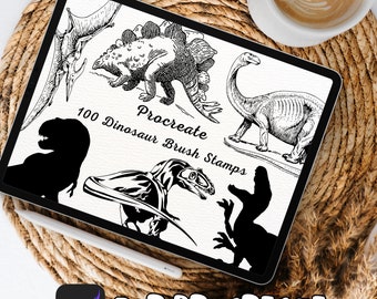 100 Dinosaur Brush Stamps | Procreate Dinosaur Brush Stamps | Dinosaur Procreate Stamps | Procreate Dinosaur Stamps | Procreate Dinosaur