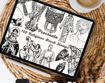100 Religious Brush Stamps | Procreate Religious Brush Stamps | Religious Procreate Stamps | Procreate Religious Stamps | Procreate Stamps