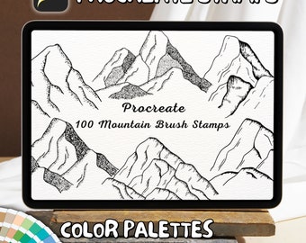 100 Mountain Brush Stamps | Procreate Mountain Brush Stamps | Mountain Procreate Stamps | Procreate Mountain Stamps | Procreate Mountain