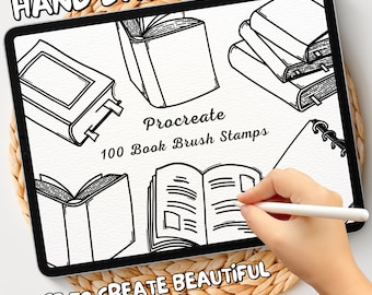 100 Book Brush Stamps | Procreate Book Brush Stamps | Book Procreate Stamps | Procreate Book Stamps | Procreate Book | Procreate Stamps