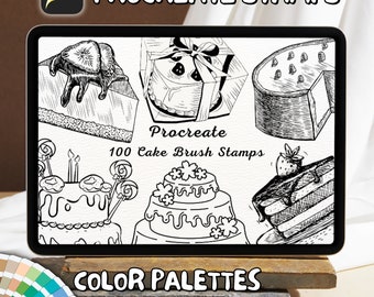 100 Cake Brush Stamps | Procreate Cake Brush Stamps | Cake Procreate Stamps | Procreate Cake Stamps | Procreate Cake | Procreate Stamps