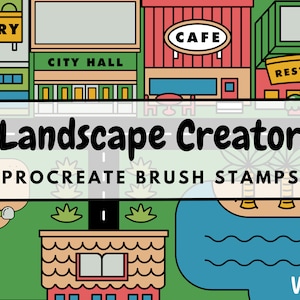 Landscape Creator Brush Stamps | Procreate Landscape Creator Brush Stamps | Landscape Creator Procreate Stamps | Procreate Landscape Stamps