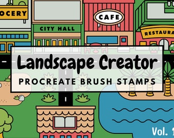 Landscape Creator Brush Stamps | Procreate Landscape Creator Brush Stamps | Landscape Creator Procreate Stamps | Procreate Landscape Stamps
