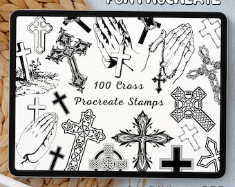 100 Cross Brush Stamps | Procreate Cross Brush Stamps | Cross Procreate Stamps | Procreate Cross Stamps | Procreate Cross | Procreate Stamps