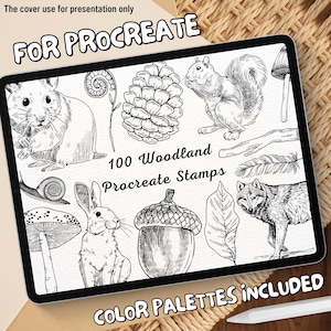 100 Woodland Brush Stamps | Procreate Woodland Brush Stamps | Woodland Procreate Stamps | Procreate Woodland Stamps | Procreate Woodland