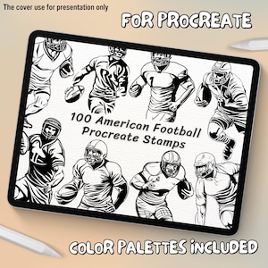 100 American Football Brush Stamps | Procreate American Football Brush Stamps | American Football Procreate Stamps | American Football Stamp