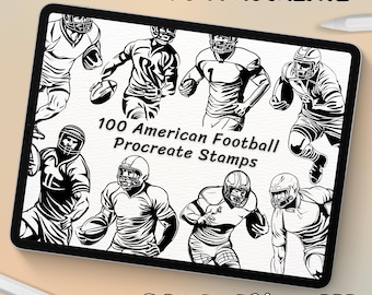 100 American Football Brush Stamps | Procreate American Football Brush Stamps | American Football Procreate Stamps | American Football Stamp