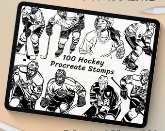 100 Hockey Brush Stamps | Procreate Hockey Brush Stamps | Hockey Procreate Stamps | Procreate Hockey Stamps | Procreate Hockey | Procreate
