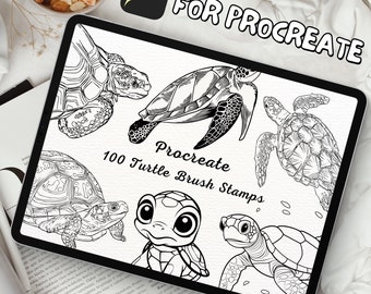 100 Turtle Brush Stamps | Procreate Turtle Brush Stamps | Turtle Procreate Stamps | Procreate Turtle Stamps | Procreate Turtle