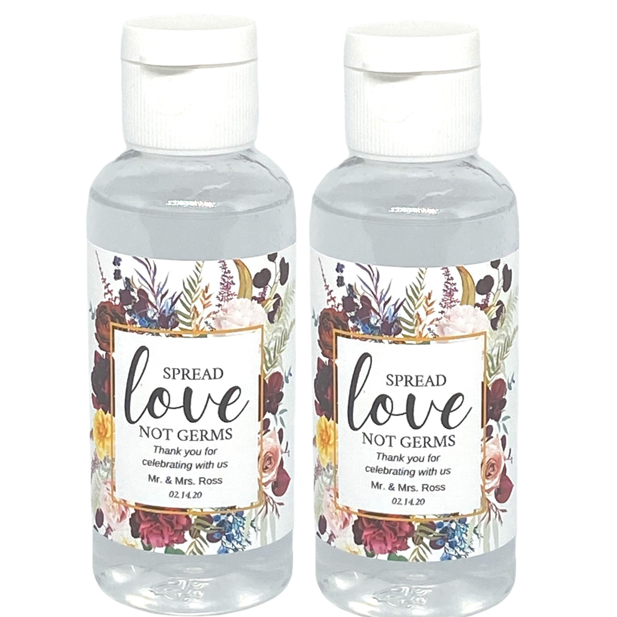 10 Wedding Favor Bottles w/ Custom Labels for Hand Sanitizers Etsy