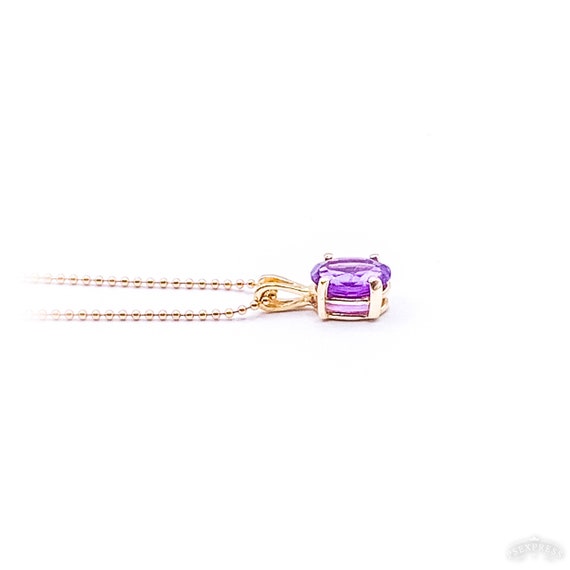 Beautiful Oval Amethyst 14k Yellow Gold Pendant o… - image 2