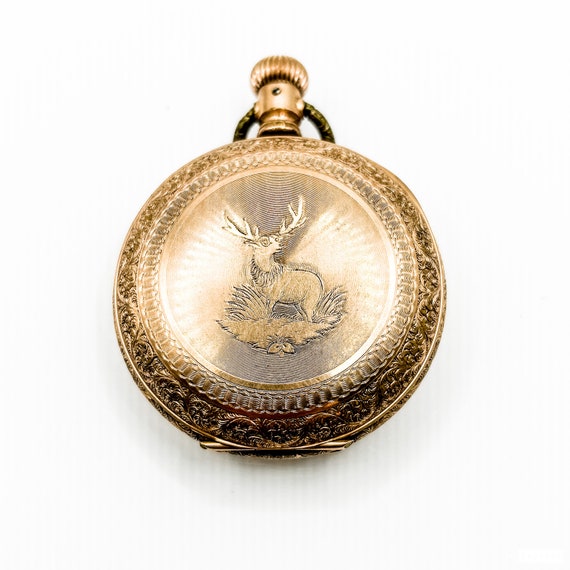 Estate New York Watch Company Gold Plated Pocket … - image 2