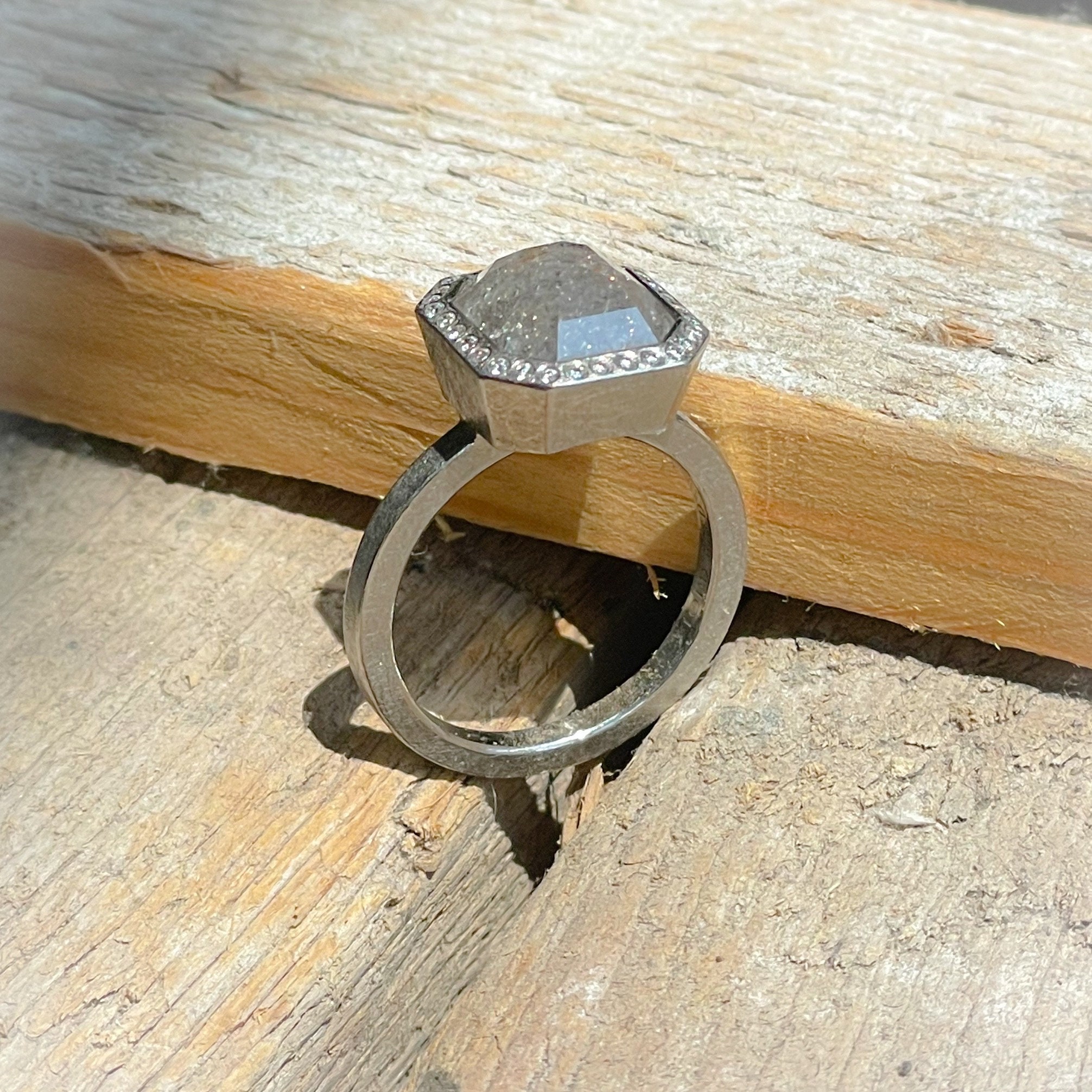 Twisted Rope Diamond Ring Setting In Palladium