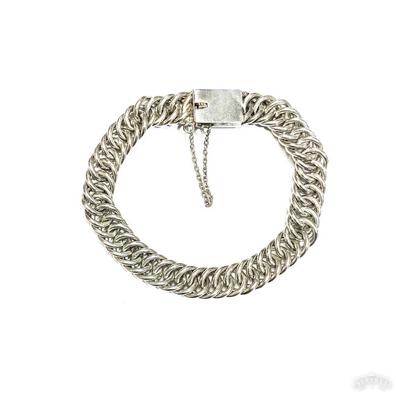 Sterling Silver 10mm Heavy Link Charm Bracelet Gem