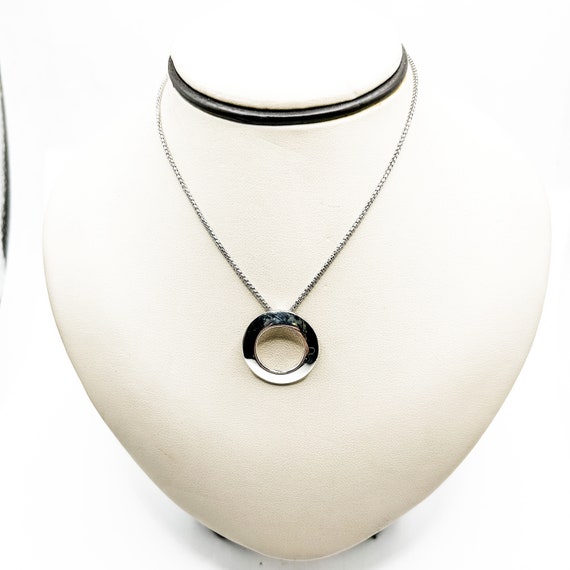 Estate Sterling Silver Circle Necklace