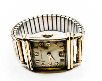 時計 vintage hamilton gold square watch roman Vintage Rare Gents 1941 Hamilton Lester Cal. 982 Watch 14K
