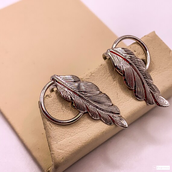 Sterling Silver Feather Drop Down Earrings Etsy Canada