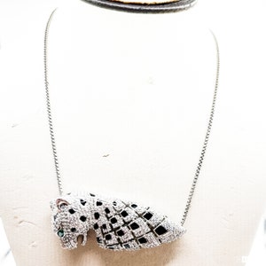 Estate Sterling Silver Panther with CZ's