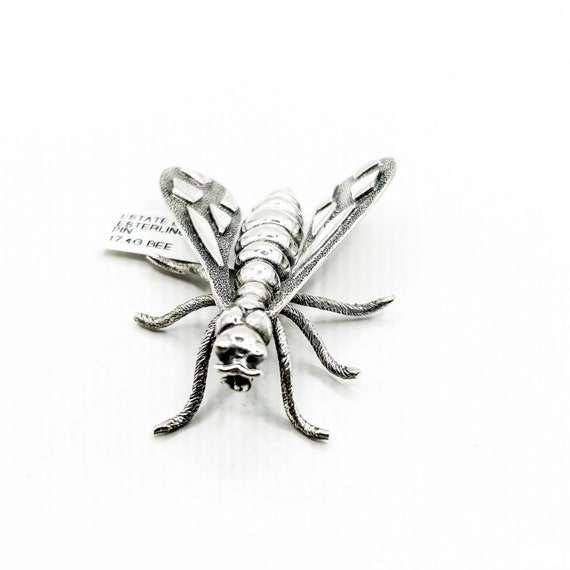Estate Sterling Silver Large Bee Pin