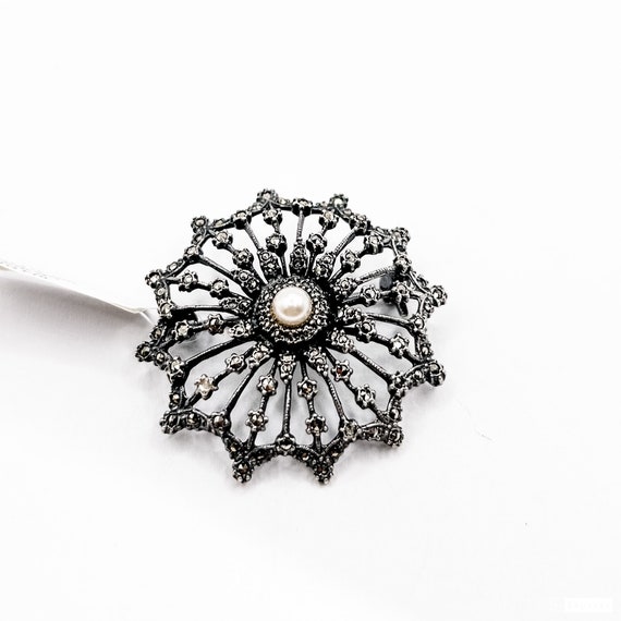 Estate Sterling Silver Brooch/Pin with Pearl