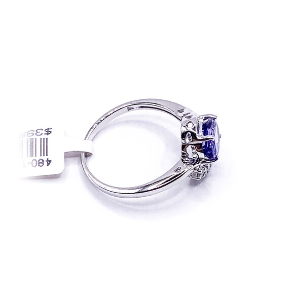 Beautiful Oval Tanzanite and Diamonds 18k White G… - image 3