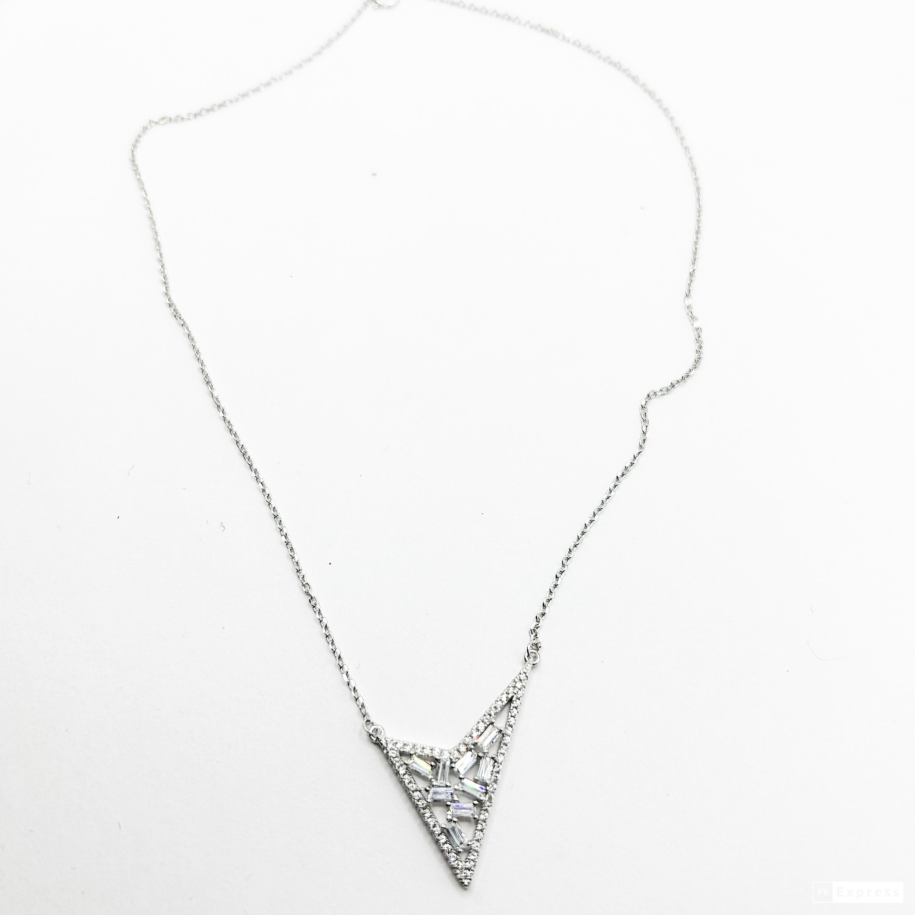 ◆STONEHENgE◆ silver cubic necklace SC24B25E Sterling Silver Necklace With Cubic Zirconia Stones - Etsy