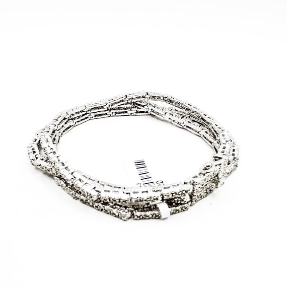 Estate Sterling Silver Rough Diamond Necklace - image 1