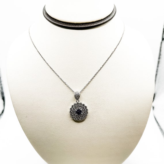 Estate Sterling Silver Necklace with Tanzanite Sto