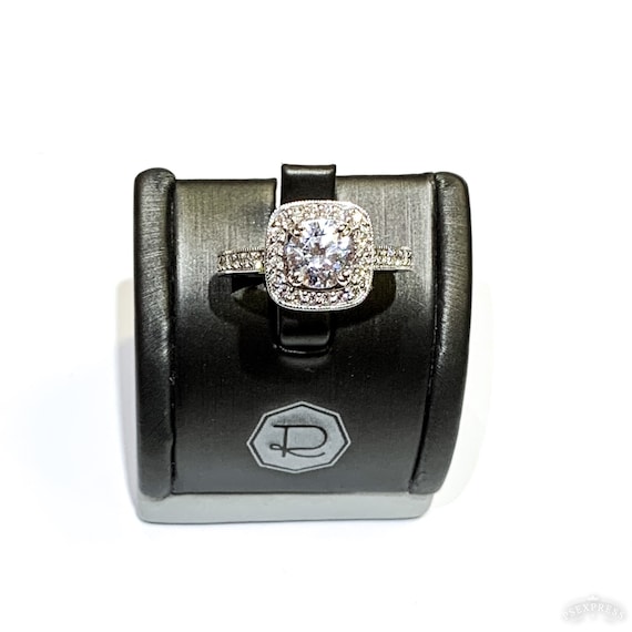 Ritani Cushion Halo Diamond Engagement Ring 14k White Gold 1RZ1698