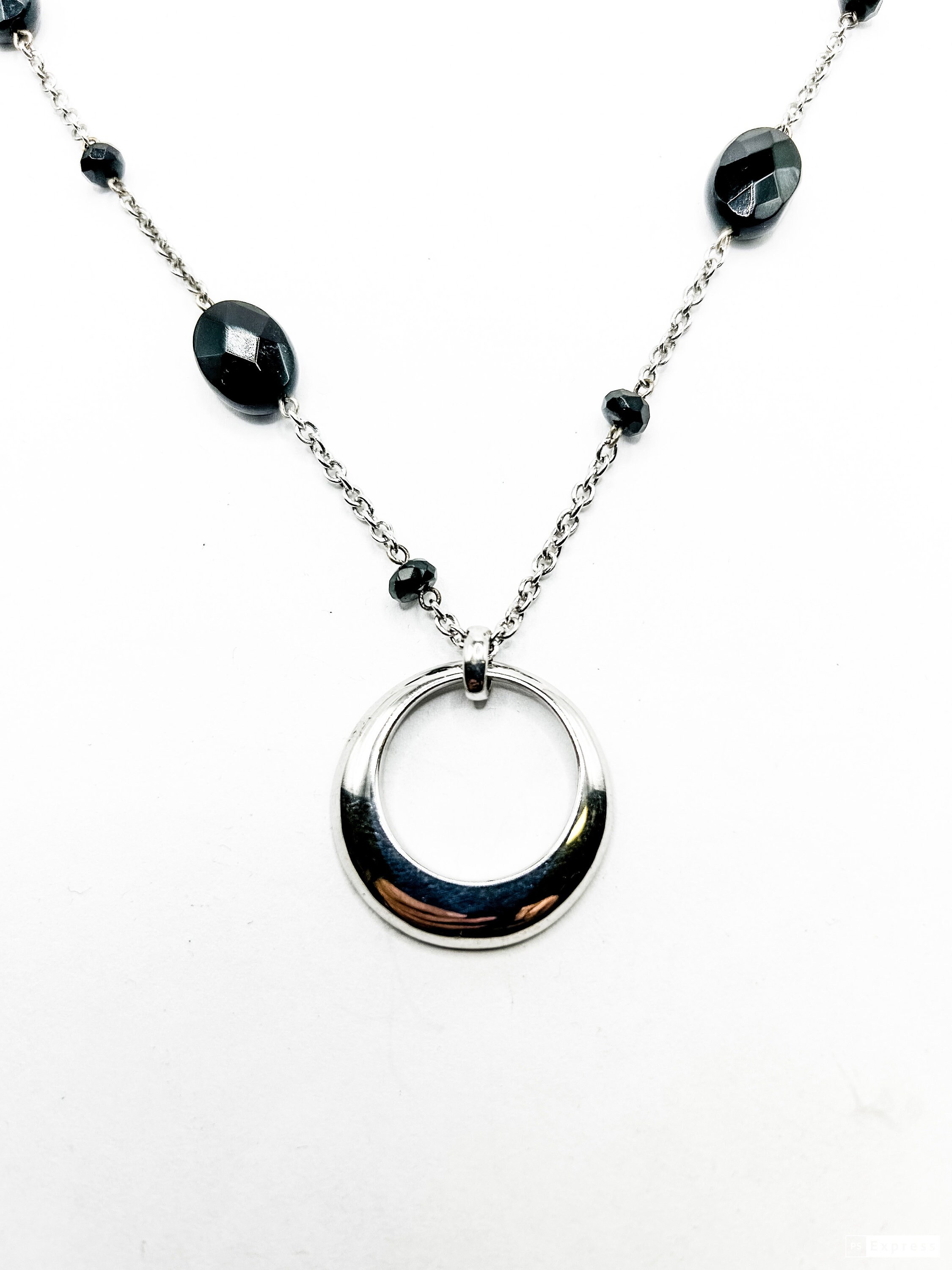 Sterling Silver Necklace With 12 Onyx Stones - Etsy