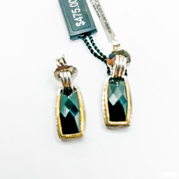 Lorenzo Sterling Silver and 18k Gold Onyx Earrings