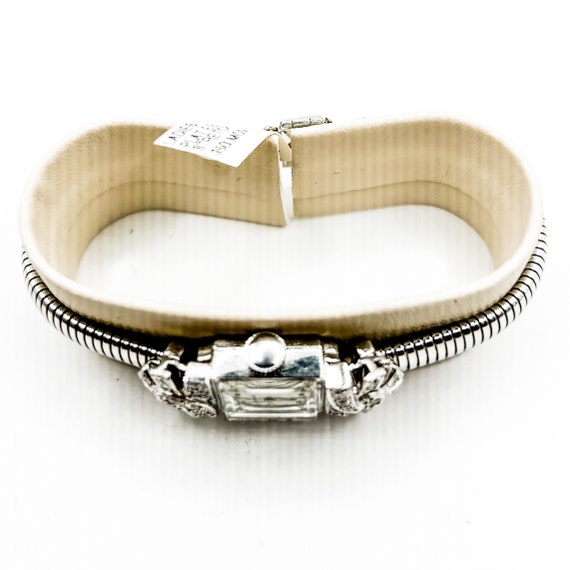 Estate Movado Ladies Platinum  Diamond Watch - image 2