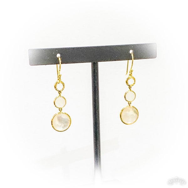 Ippolita 18k Yellow Gold Rock Crystal Mother of Pearl Earrings