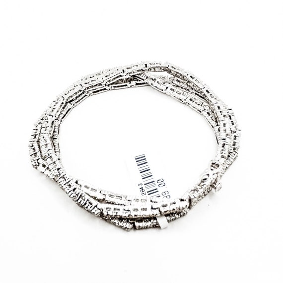 Estate Sterling Silver Rough Diamond Necklace - image 2