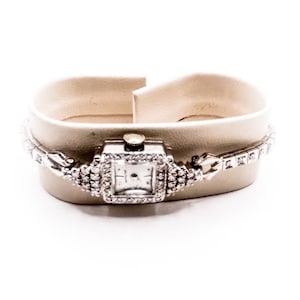 Estate  Ladies Hamilton 14k  White Gold Diamond Watch