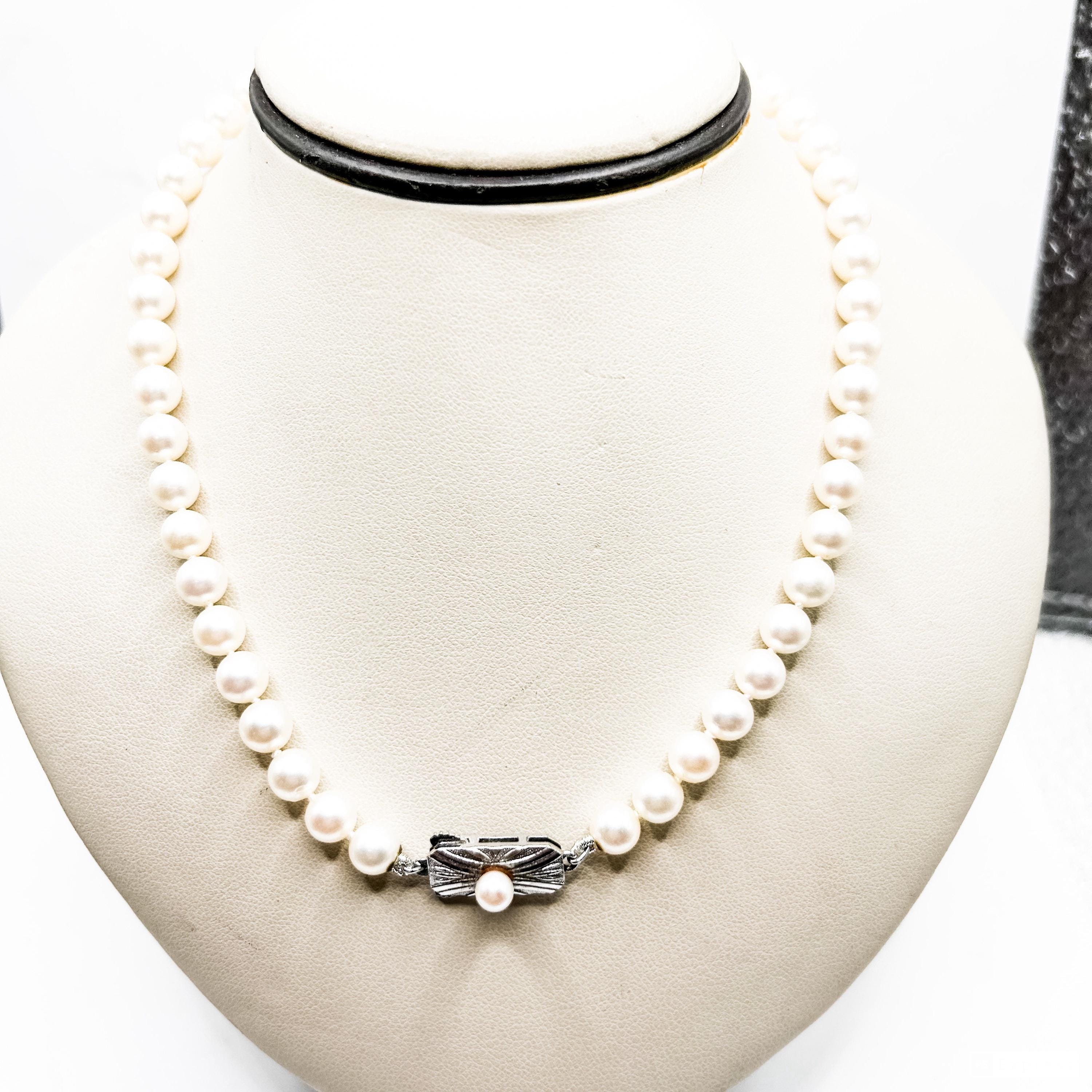 アクセサリー MIKIMOTO Pearl Silver Neckless Mikimoto-Pearl Necklace with Silver Clasp. | eBay