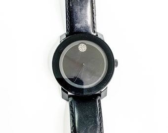 Vintage Black Movado Watch Etsy