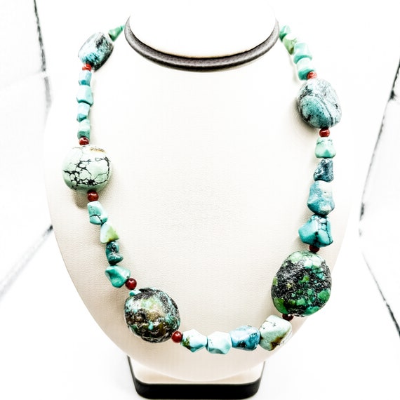 Estate Turquoise Beaded Necklace - image 1