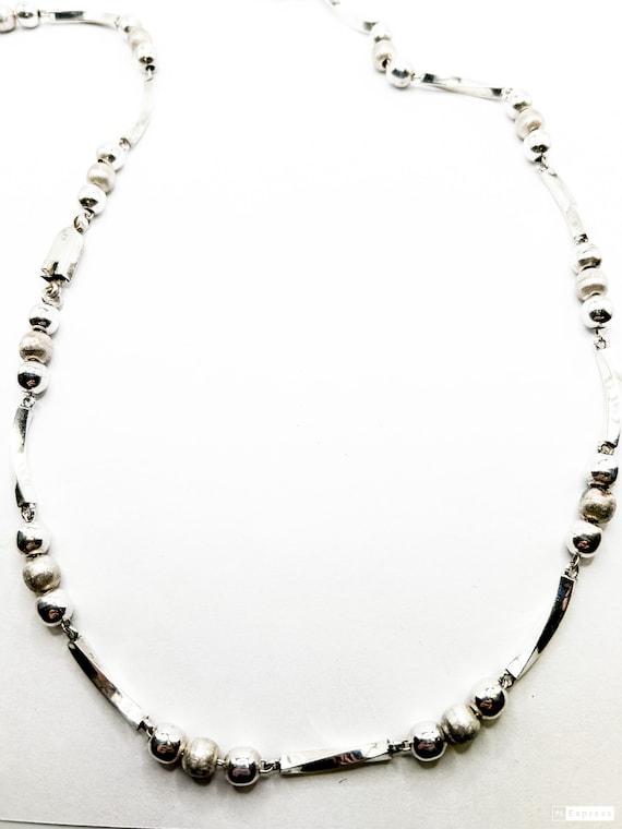 Estate Sterling Silver Beaded Necklace