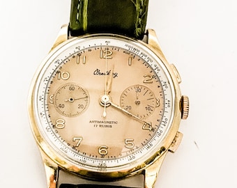 Breitling 18k Gold Estate Chronograph