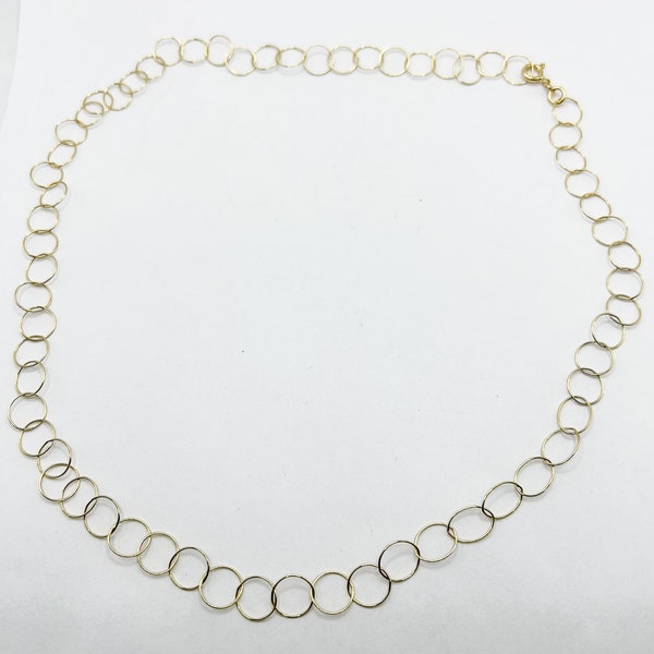 Gold Vermeil Circle Chain Necklace 22 inch