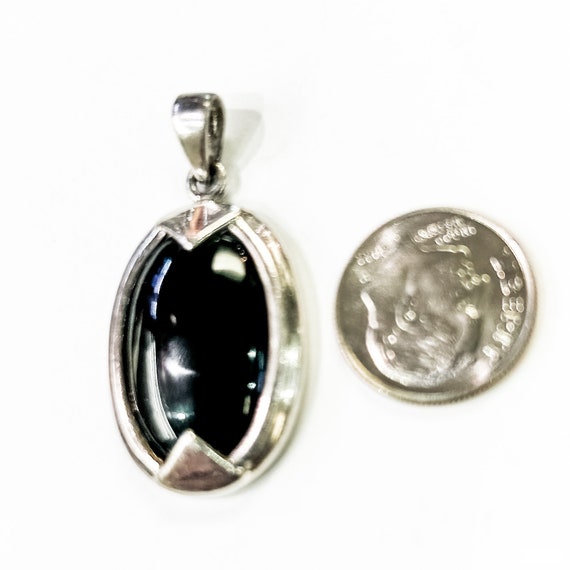 Sterling Silver Pendant with Black Onyx Stone - image 1