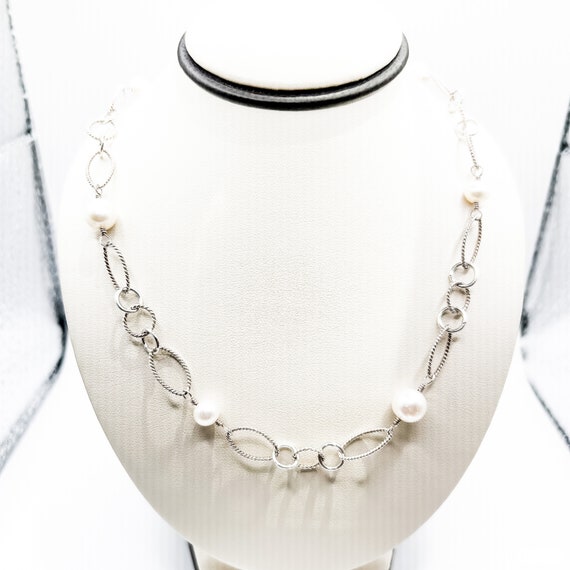 Estate Sterling Silver Pearl Necklace