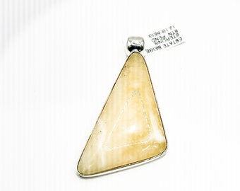 Sterling Silver Estate Pendant with Beige Stone