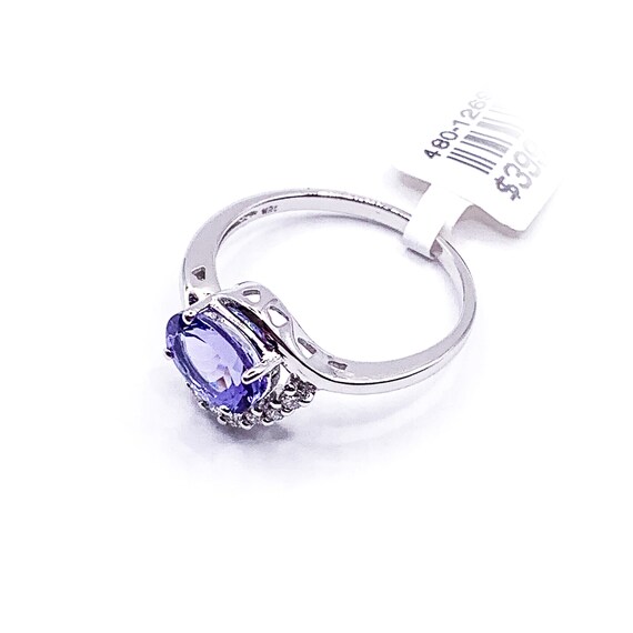 Beautiful Oval Tanzanite and Diamonds 18k White G… - image 2