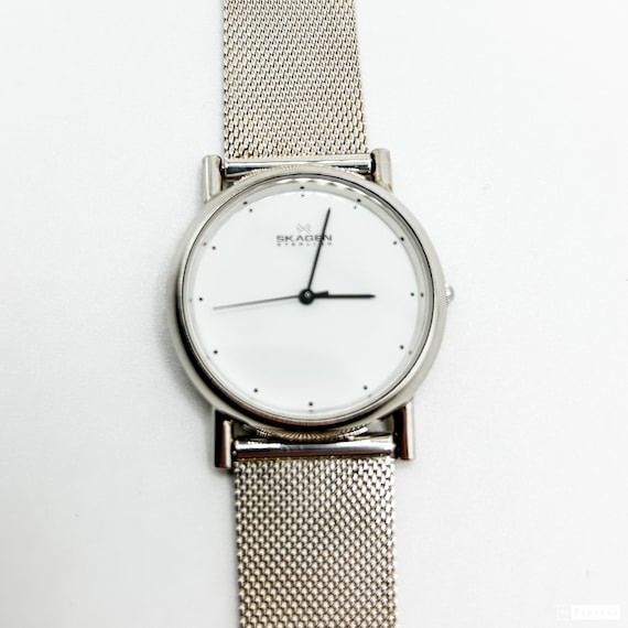 Sterling Silver Skagen Watch With Mesh Bracelet New Old Stock
