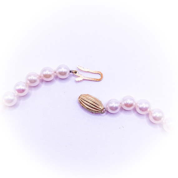 Vintage Akoya Cultured Pearl 5.5/6mm Necklace wit… - image 2